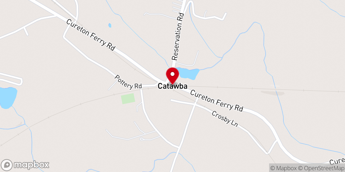 Map showing location of Catawba