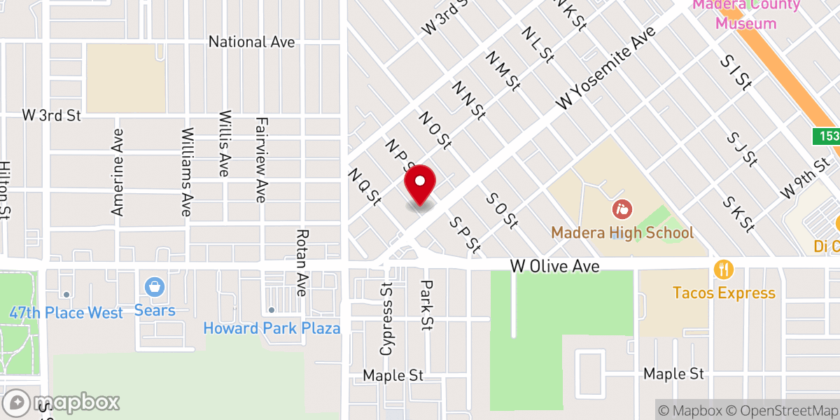 Map showing location of First Baptist Church