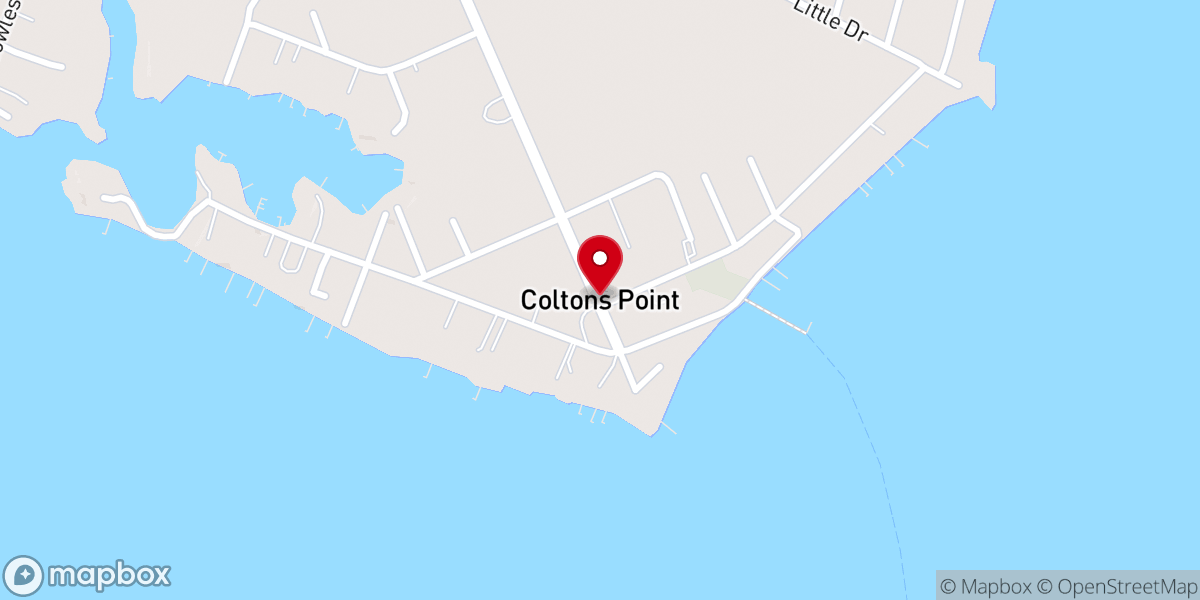 Map showing location of Coltons Point