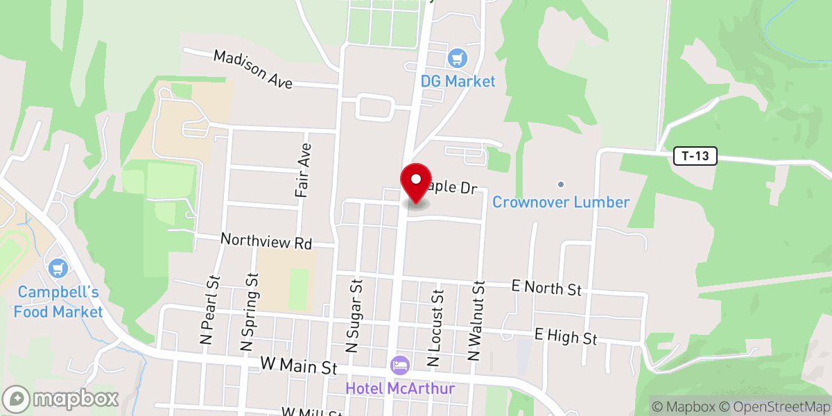 Map showing location of Outreach North Church