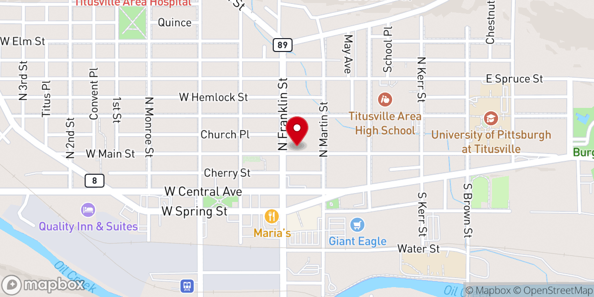 Map showing location of St James Episcopal Church