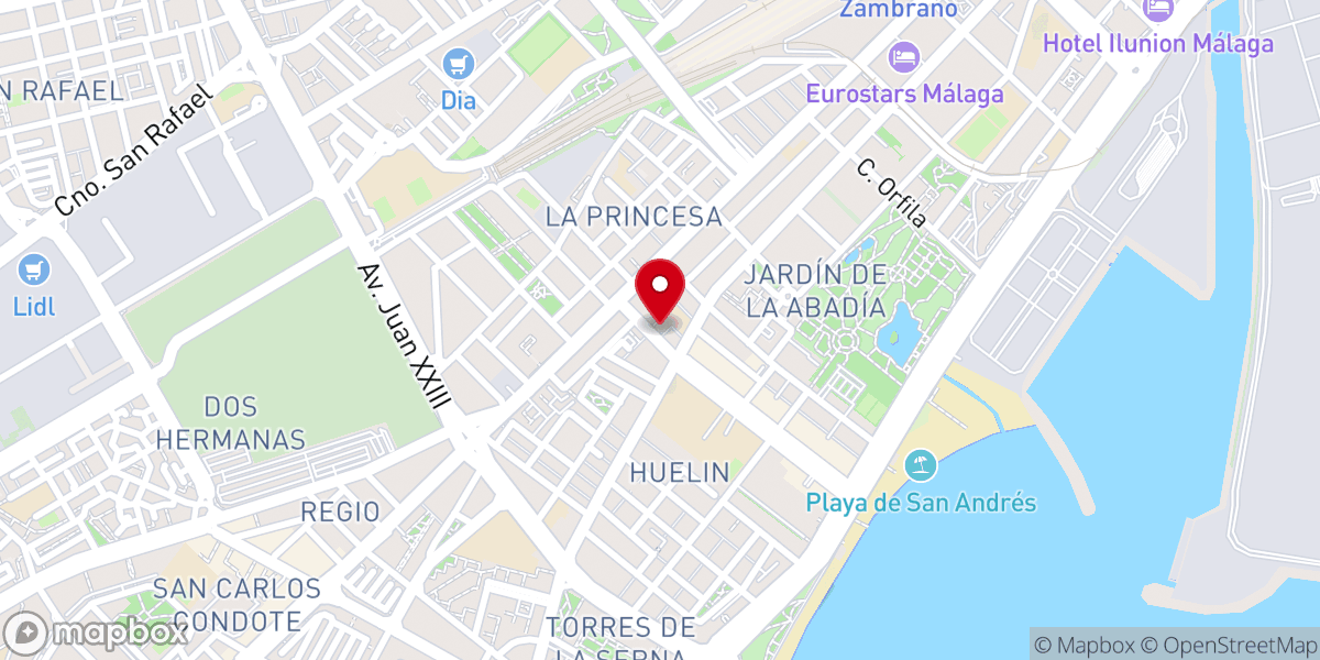 Map showing location of Parroquia Nuestra Señora de la Paz