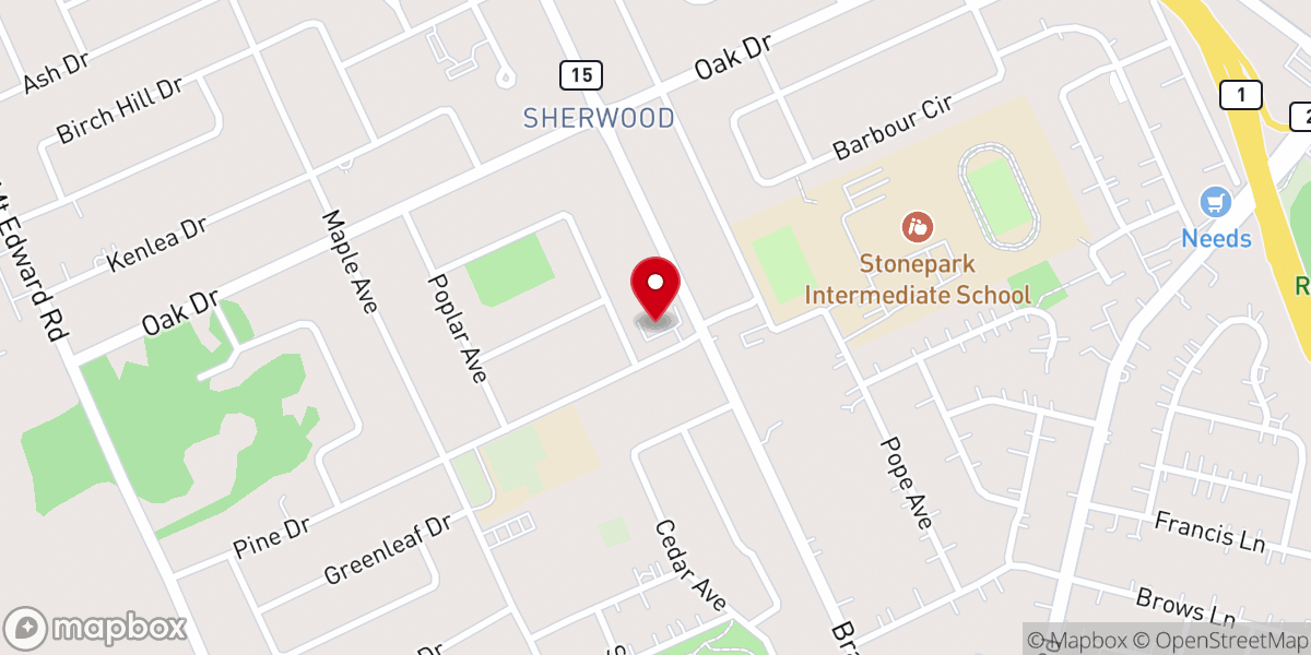 Map showing location of St. Mark's Presbyterian Church