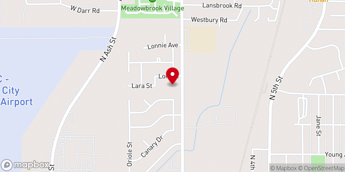 Map showing location of Harmony Missionary Baptist Church