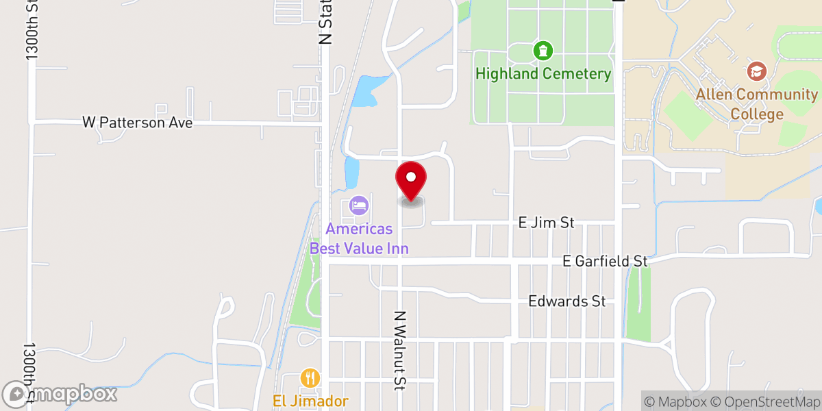 Map showing location of First Church of the Nazarene