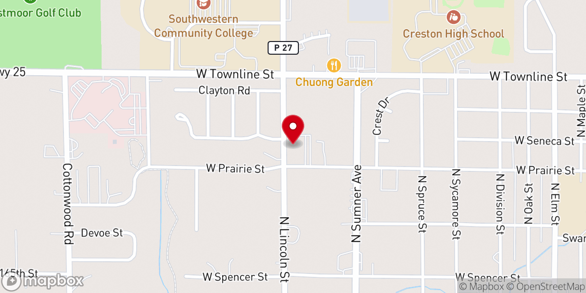 Map showing location of First Baptist Church
