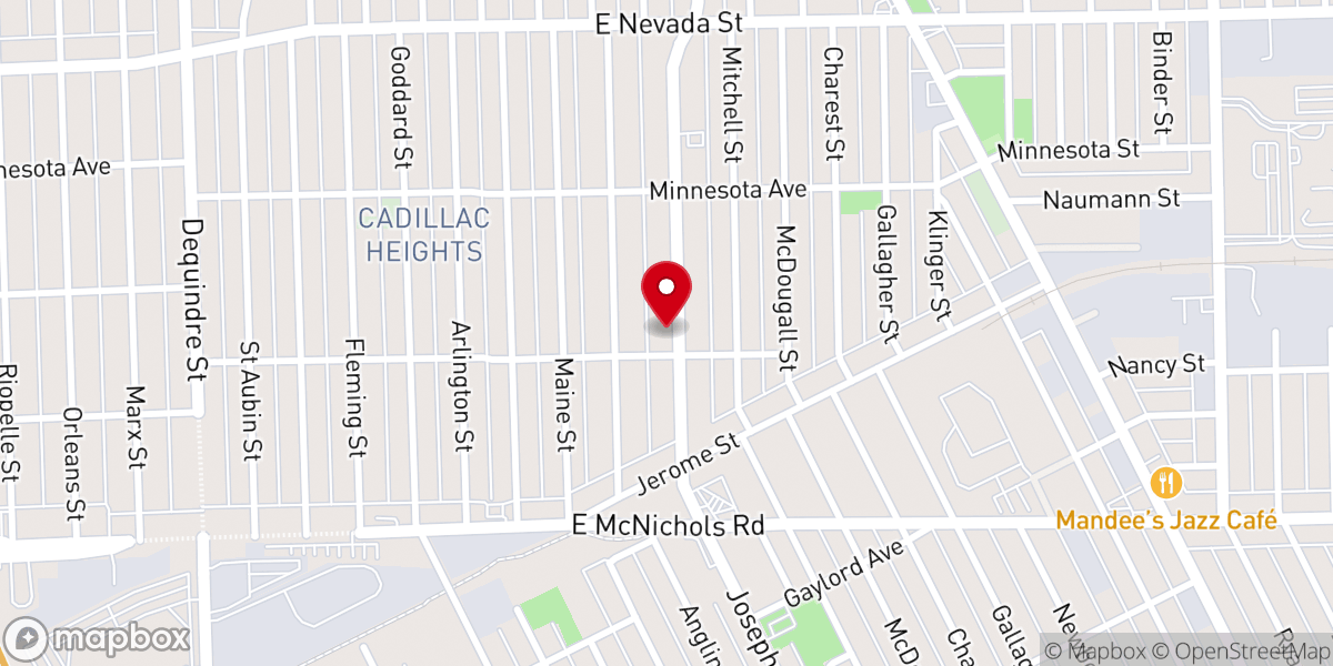 Map showing location of Joseph Campau Avenue Church