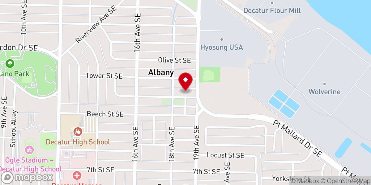 Map showing location of Chapel Baptist Church