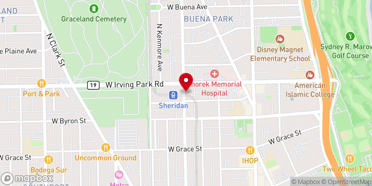 Map showing location of Nourishing Hope - Sheridan Market