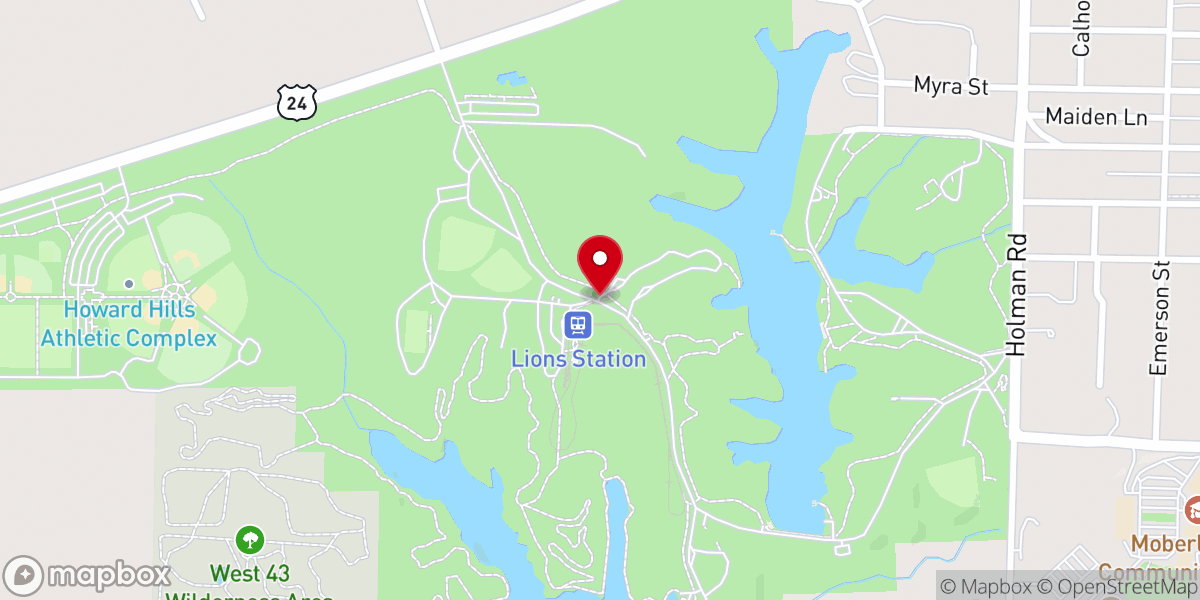 Map showing location of Rothwell Park
