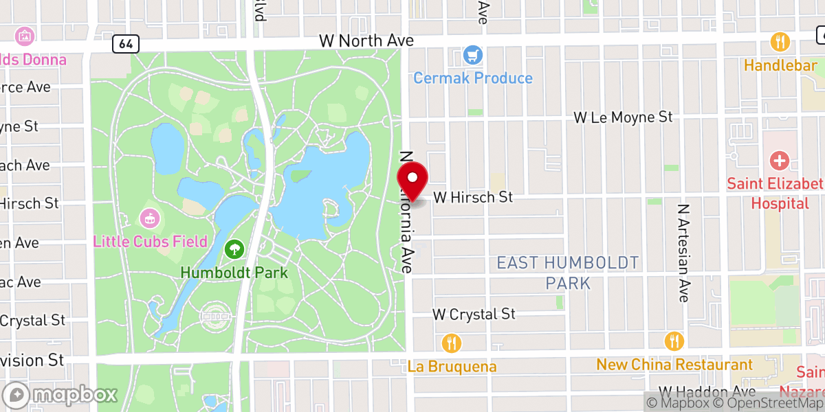 Map showing location of Upper Room Pentecostal Church