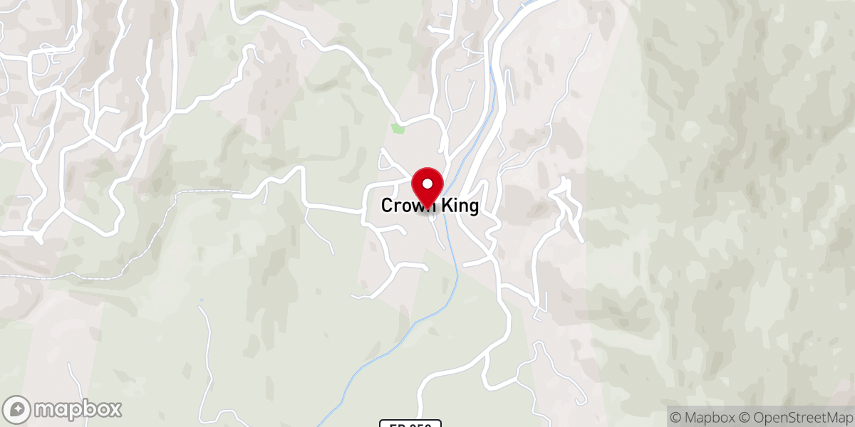 Map showing location of Crown King Cabins and Suites