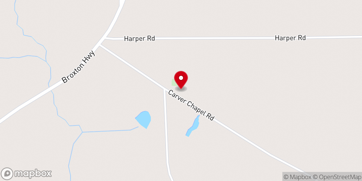 Map showing location of Carver Church