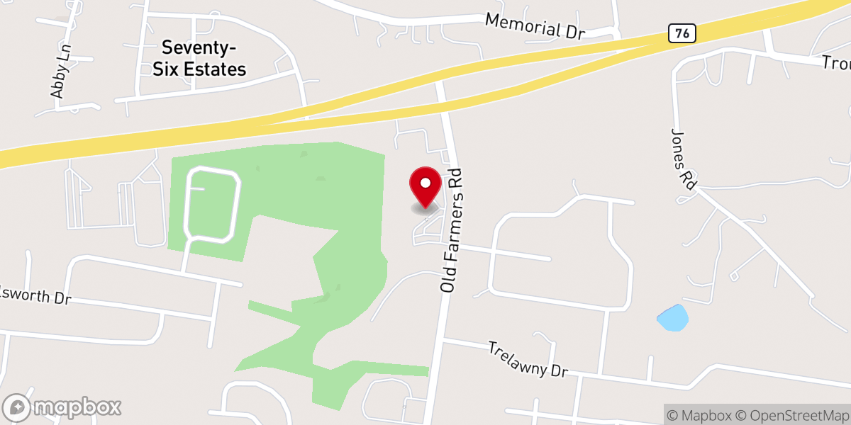 Map showing location of Hilldale Baptist Church Family Life Center