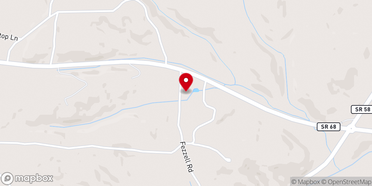 Map showing location of Hickory Flat Missionary Baptist Church