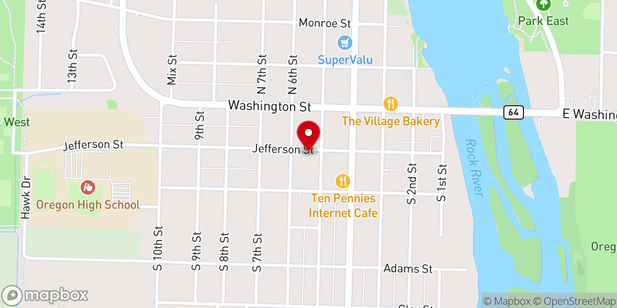 Map showing location of First Presbyterian Church
