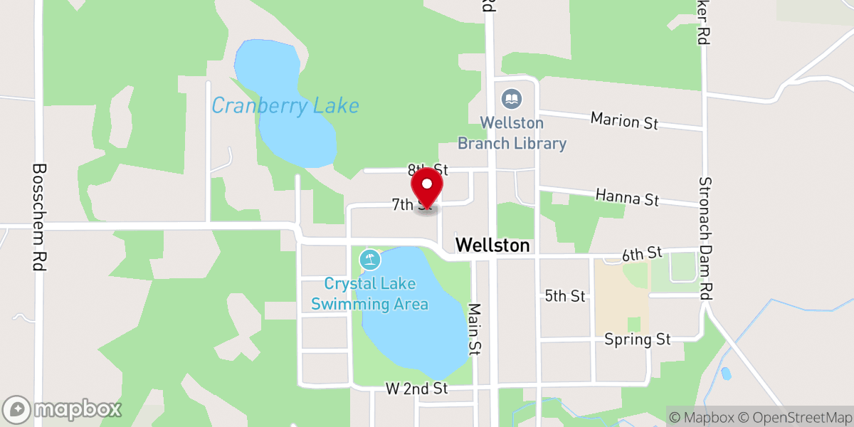 Map showing location of First Church of Wellston