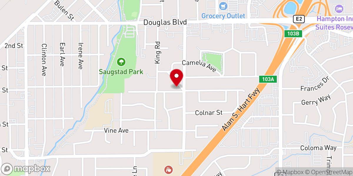 Map showing location of Hillcrest Church