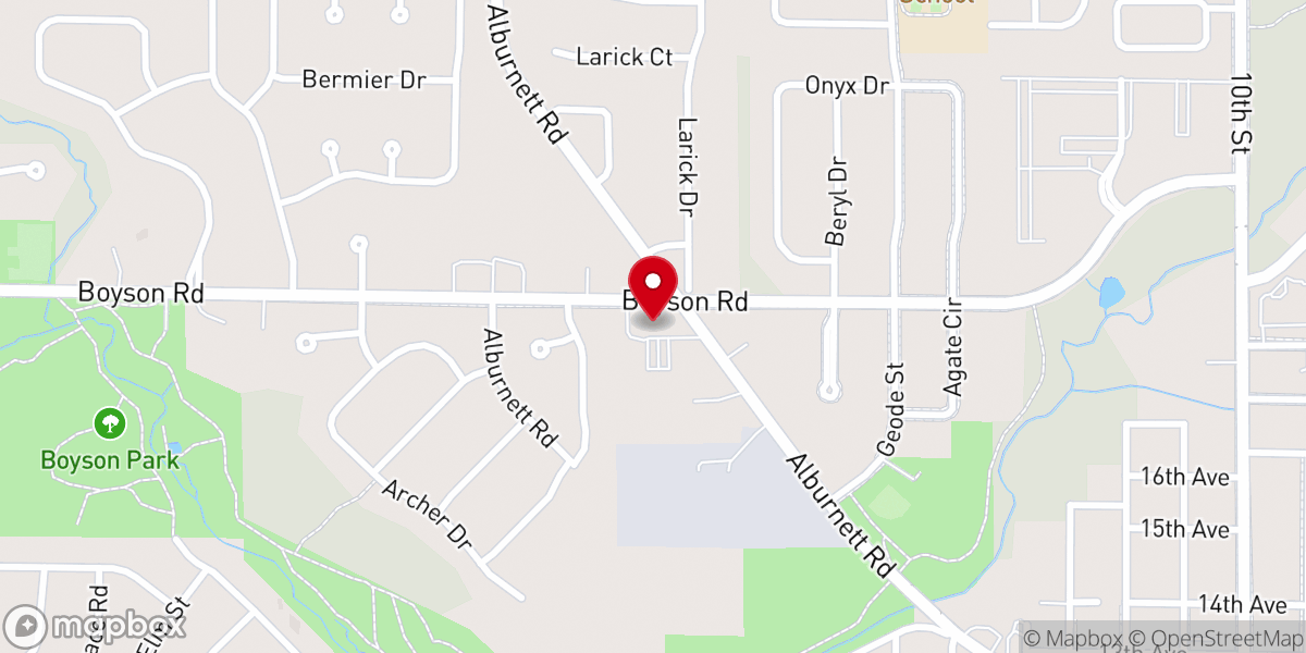 Map showing location of Faith Lutheran Church
