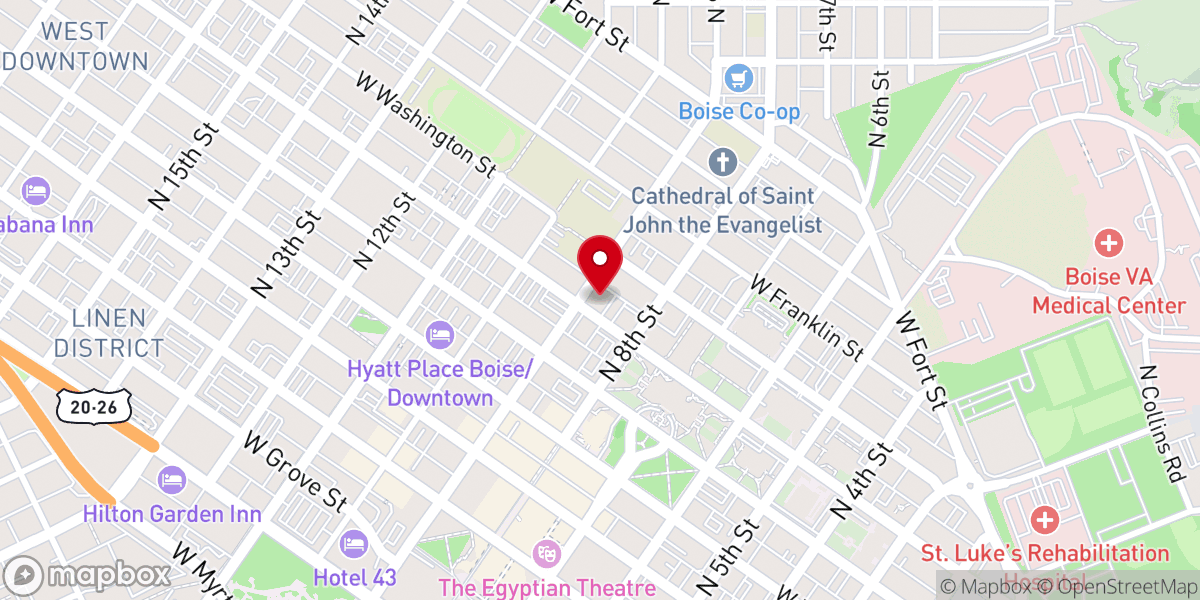 Map showing location of First Church of Christ, Scientist