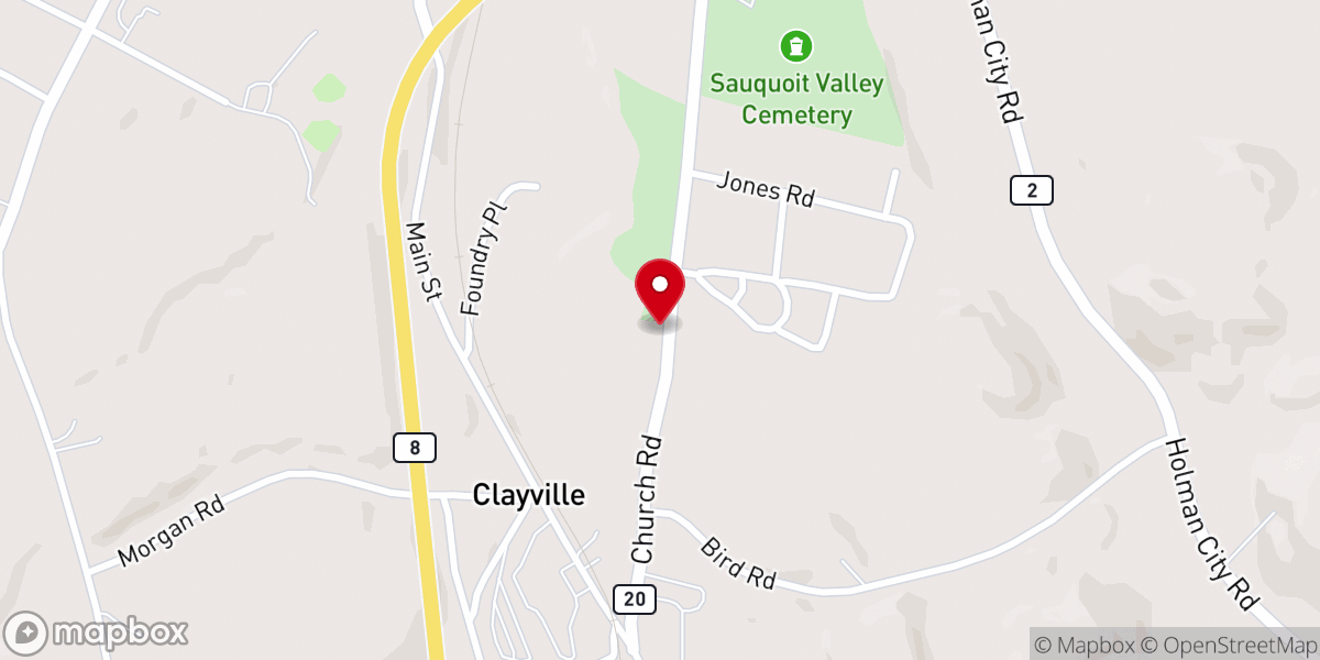Map showing location of Barrett's Lawn Care