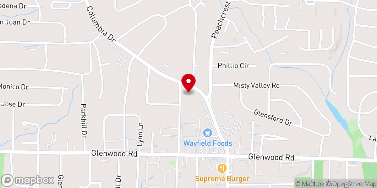 Map showing location of Peace Lutheran Church