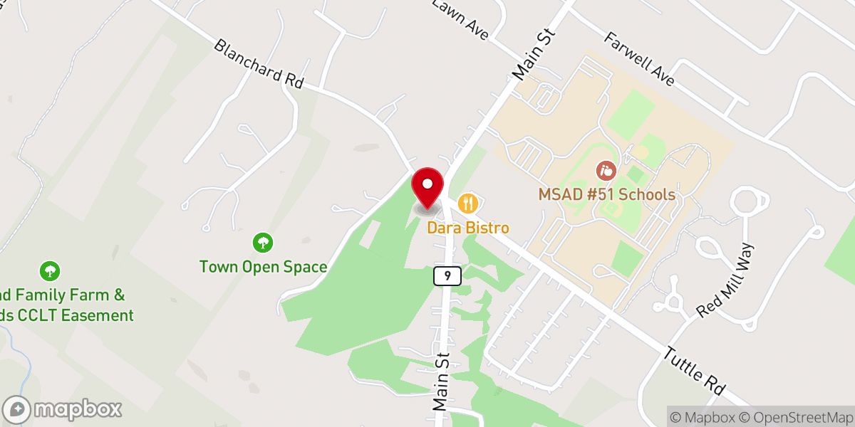 Map showing location of Congregational Church in Cumberland UCC