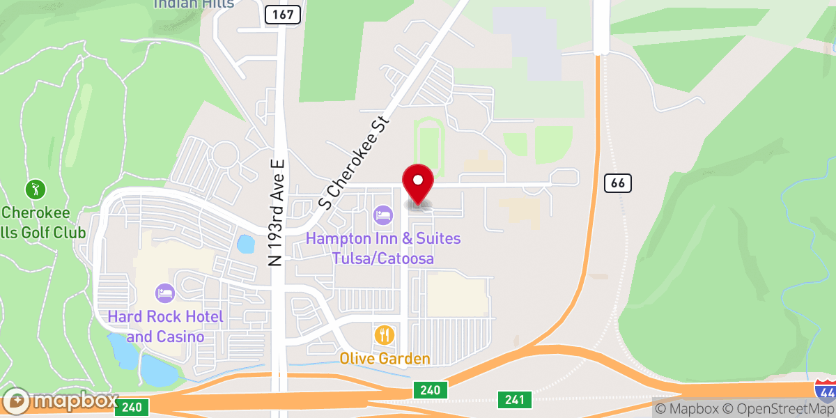 Map showing location of Homewood Suites by Hilton Tulsa Catoosa