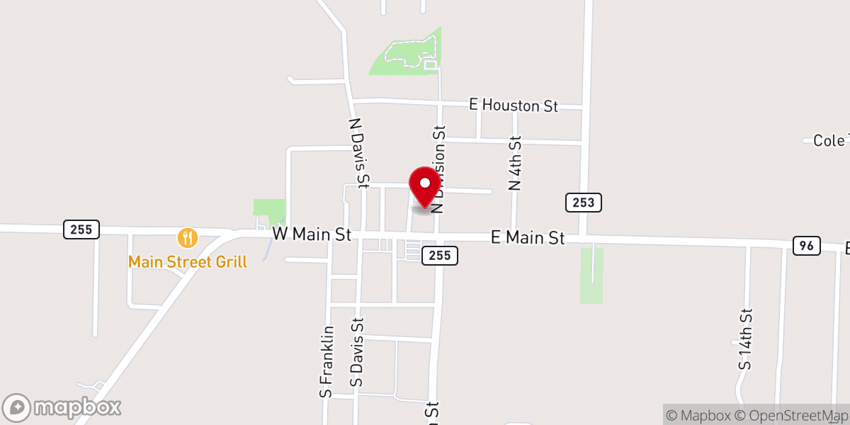Map showing location of Lavaca First Baptist Church - Food Distribution Center