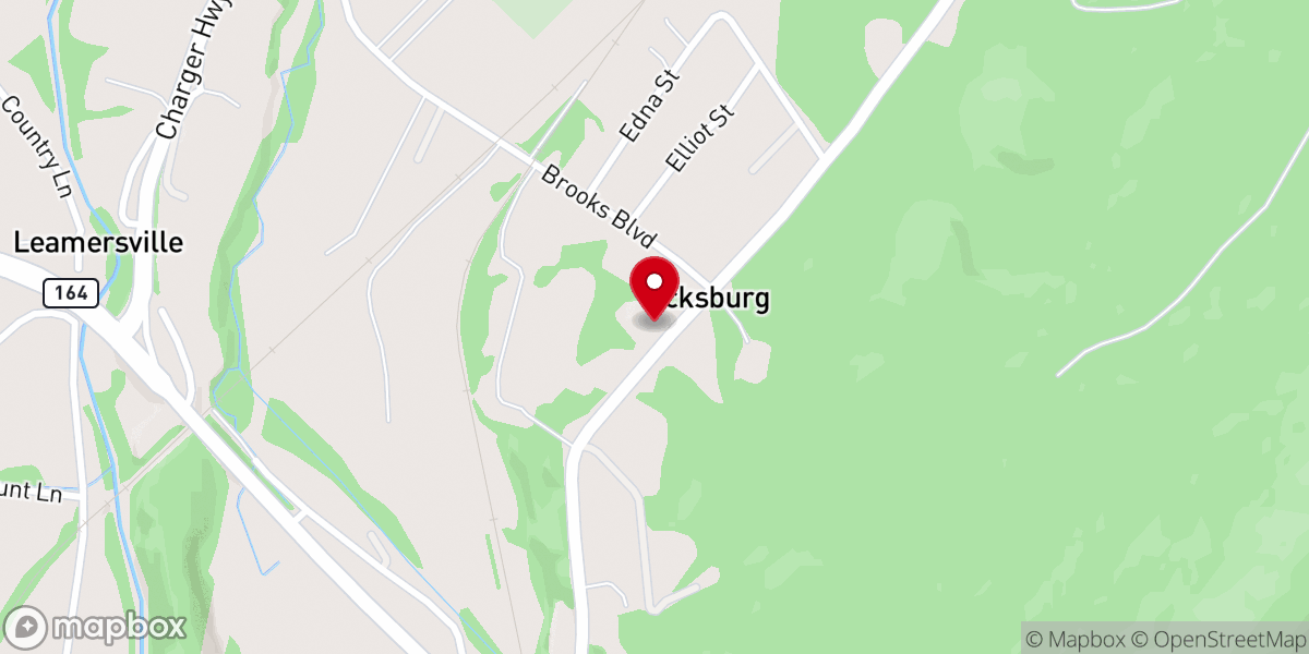 Map showing location of Vicksburg Grace Brethren Church