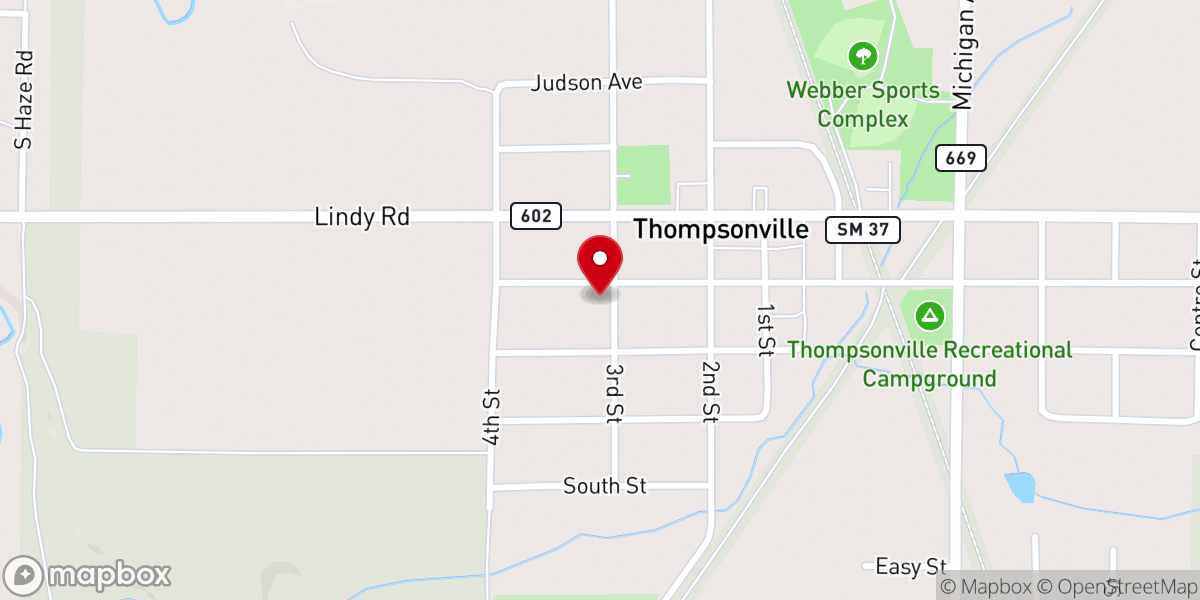 Map showing location of Fresh Wind Thompsonville Campus