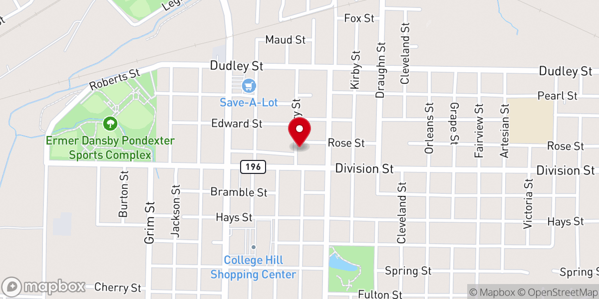 Map showing location of College Hill Missionary Baptist Church