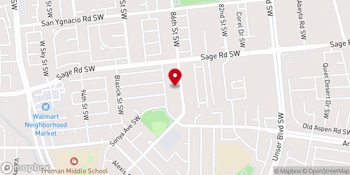 Map showing location of Desert Hills Baptist Church