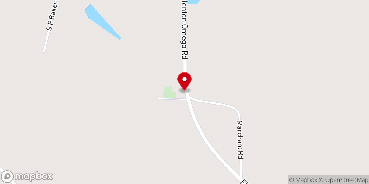 Map showing location of Antioch Church