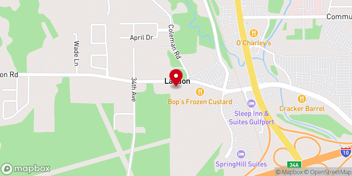 Map showing location of Harvest Church - Gulfport