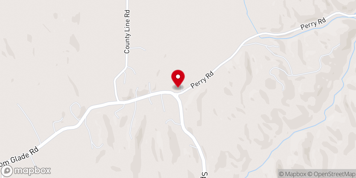 Map showing location of Glade Baptist Church