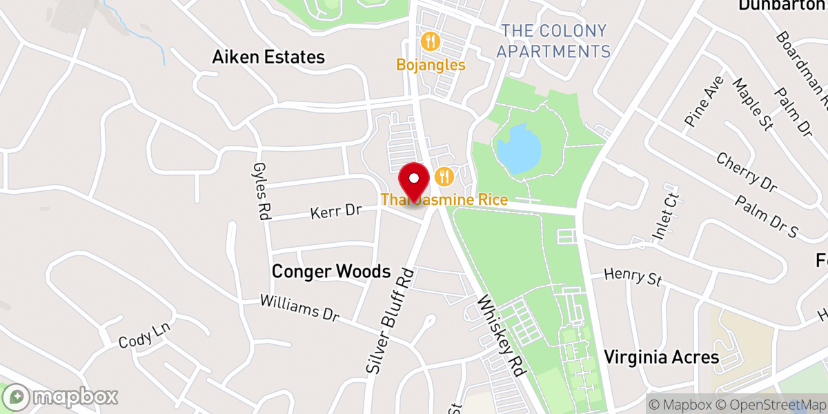 Map showing location of First Christian Church (Disciples of Christ)- Aiken