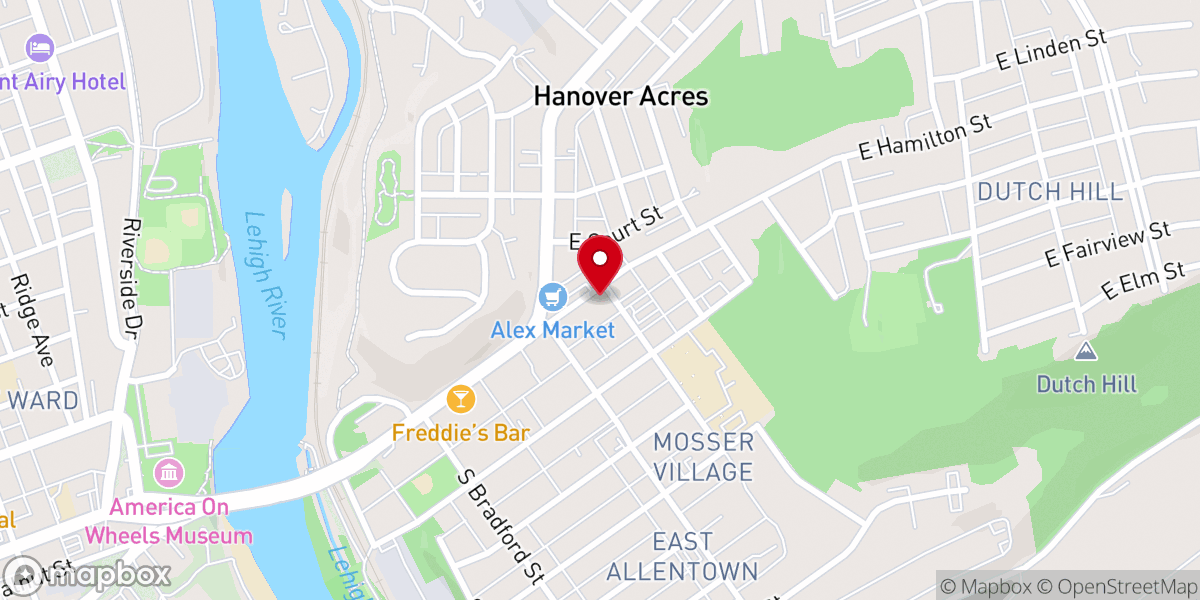 Map showing location of St. Paul's United Church of Christ