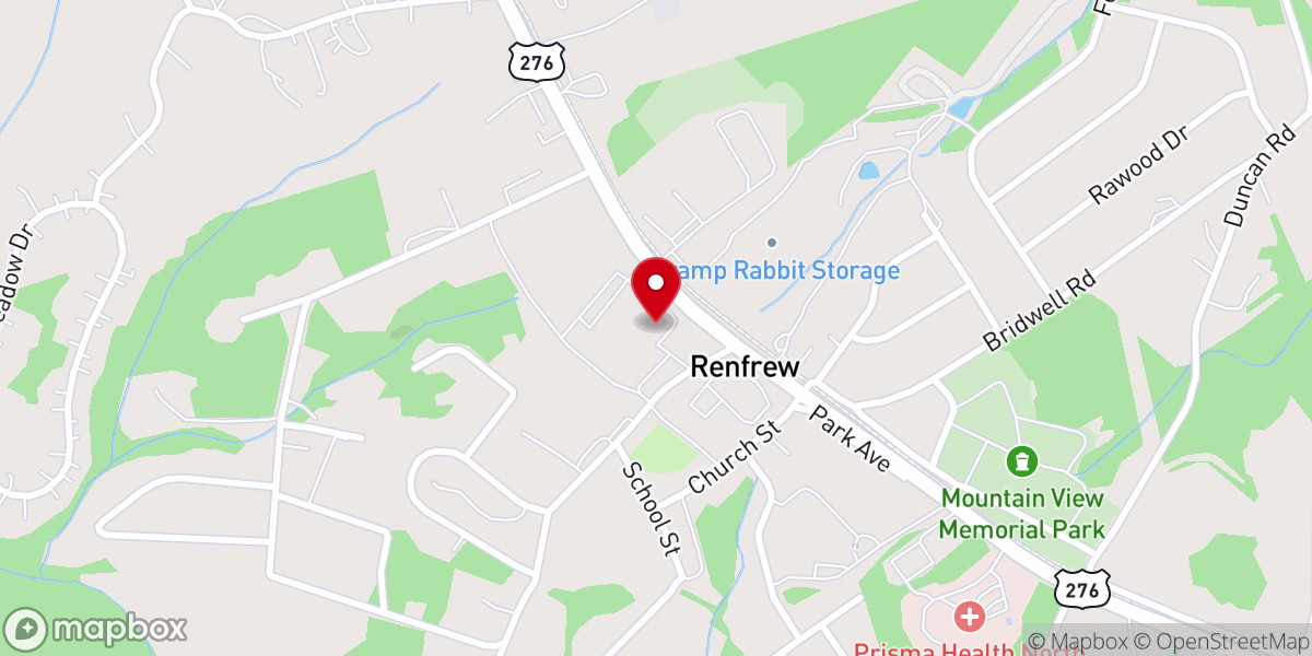 Map showing location of Grace Church - Travelers Rest