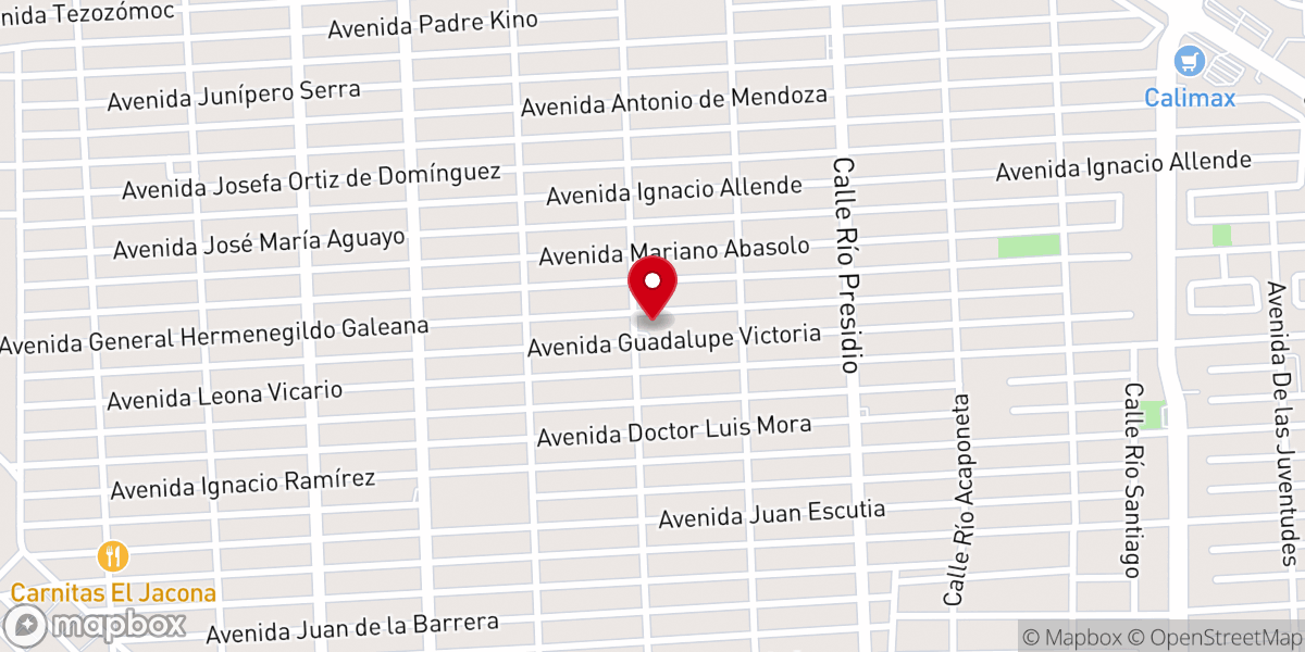 Map showing location of Parroquia de Nuestra Señora del Rosario