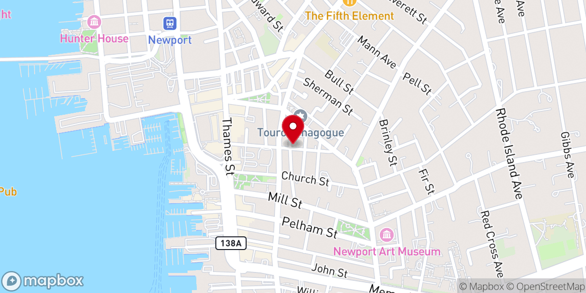Map showing location of Shiloh Church (Newport, Rhode Island)