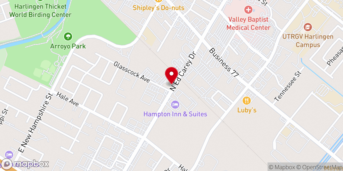 Map showing location of Valley Baptist Administration