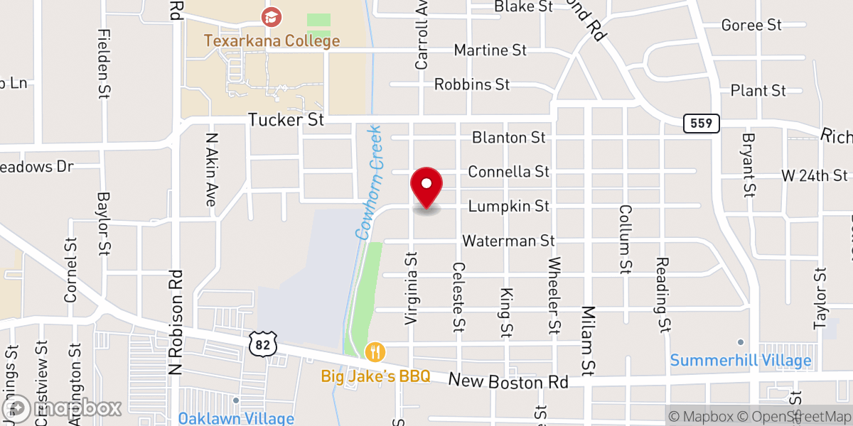 Map showing location of Texarkana texas