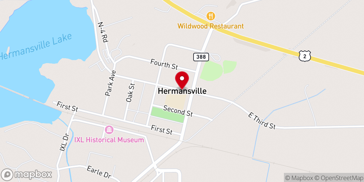 Map showing location of Hermansville