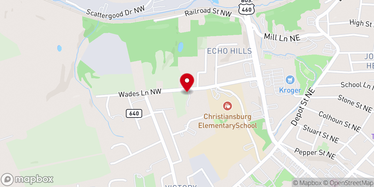 Map showing location of New River Valley Biker Church