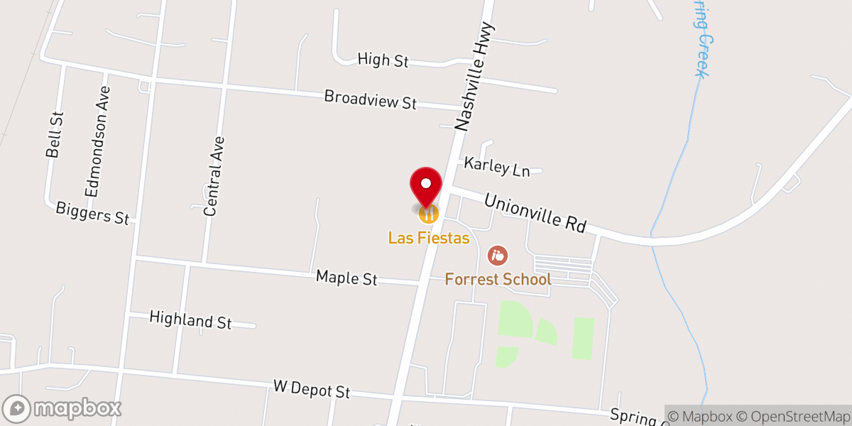 Map showing location of Las Fiestas