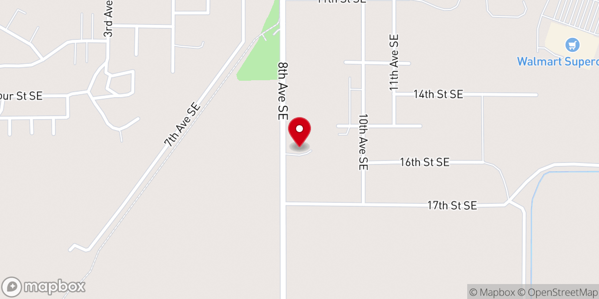 Map showing location of Grace Baptist Church