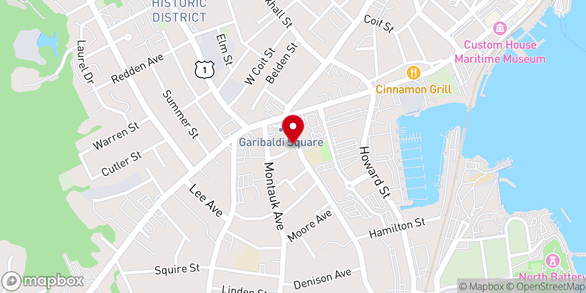 Map showing location of Congregation Beth El