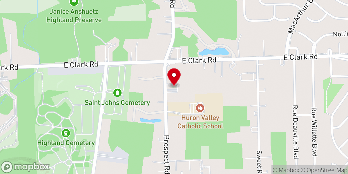 Map showing location of North Prospect Baptist Church