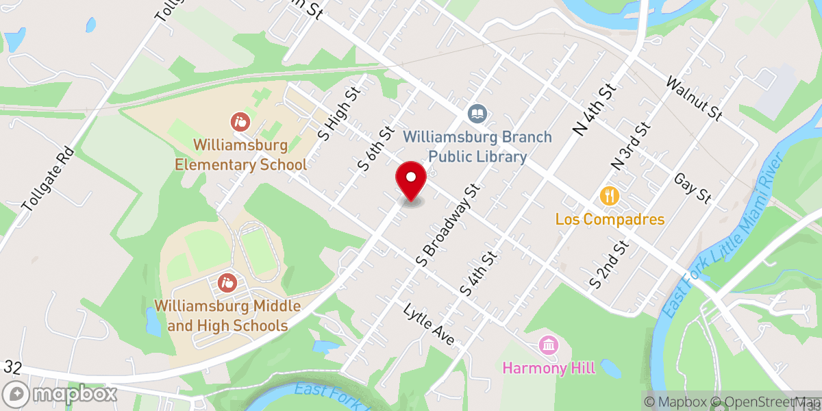 Map showing location of New Hope Nazarene, Williamsburg